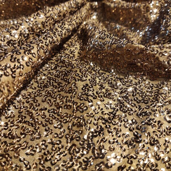 Copper gold Sequin Fabric - Image 5