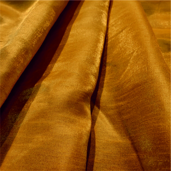 Mustard Yellow Dupion Silk Fabric - Image 2