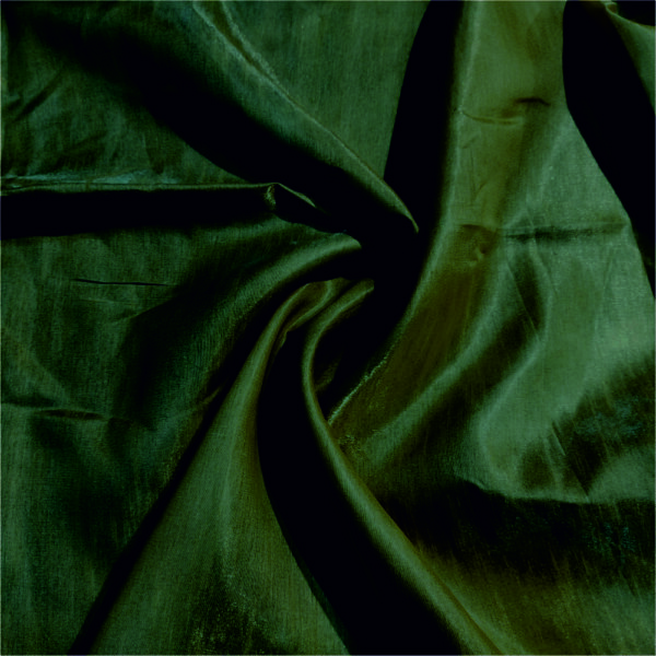 Bottle Green Dupion Silk Fabric