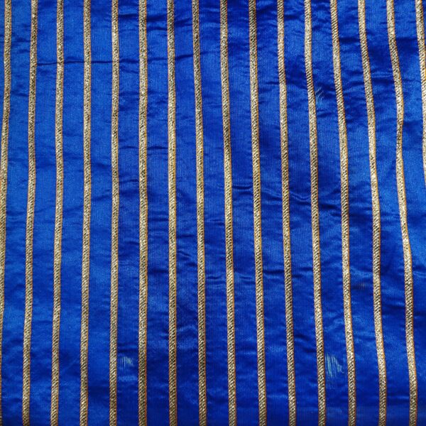 Gotta Patti Weaved Blue Silk Fabric - Image 4