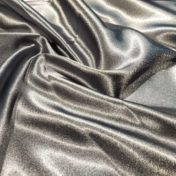 Charcoal Grey Silk Charmeuse Fabric - Image 3