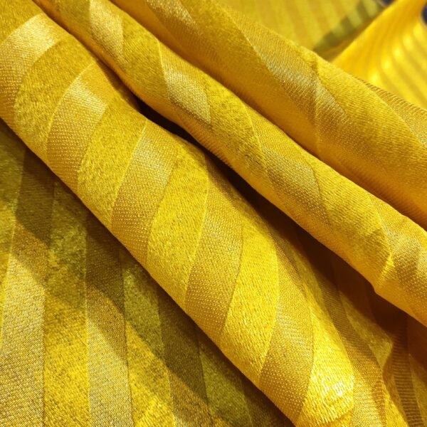 Yellow lining brocade silk fabric - Image 3