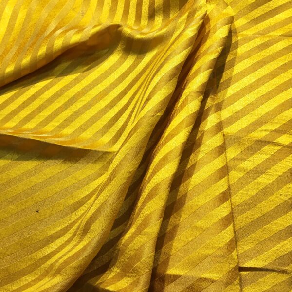 Yellow lining brocade silk fabric - Image 4