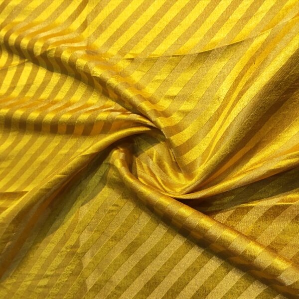 Yellow lining brocade silk fabric