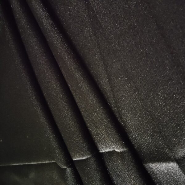 Pure Black Silk Charmeuse Fabric - Image 5