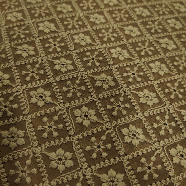 Brown Georgette Chikankari Fabric - Image 2