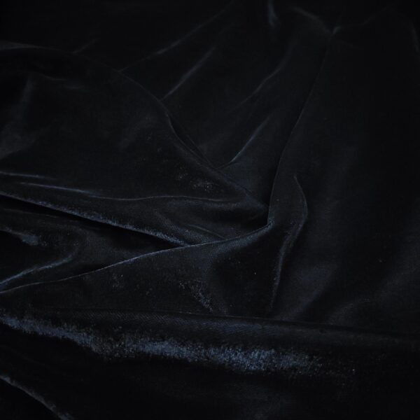 Black Plain Micro Velvet Fabric - Image 2