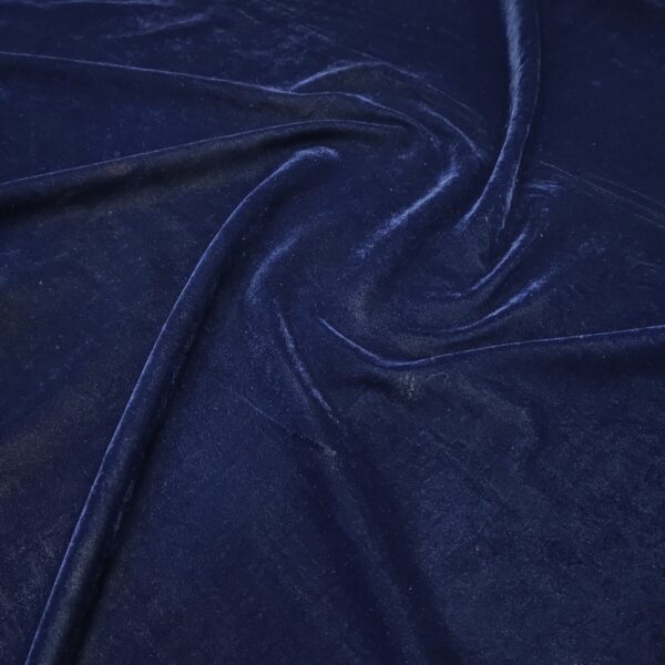 Navy Blue Plain Micro Velvet Fabric - Image 3