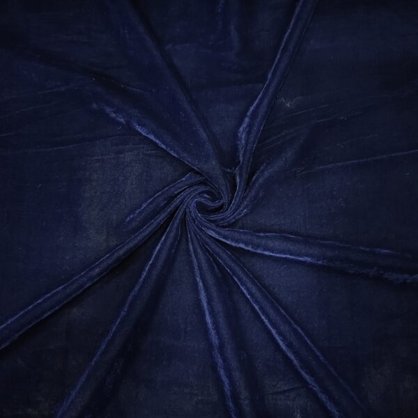 Navy Blue Plain Micro Velvet Fabric - Image 4