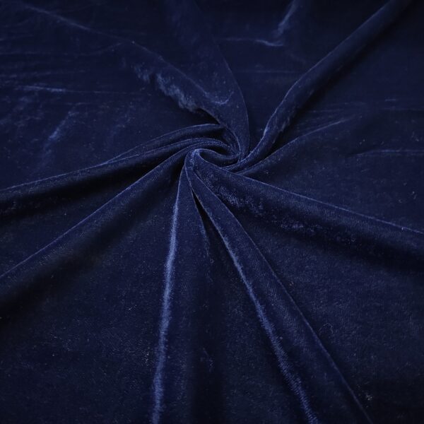 Navy Blue Plain Micro Velvet Fabric - Image 5