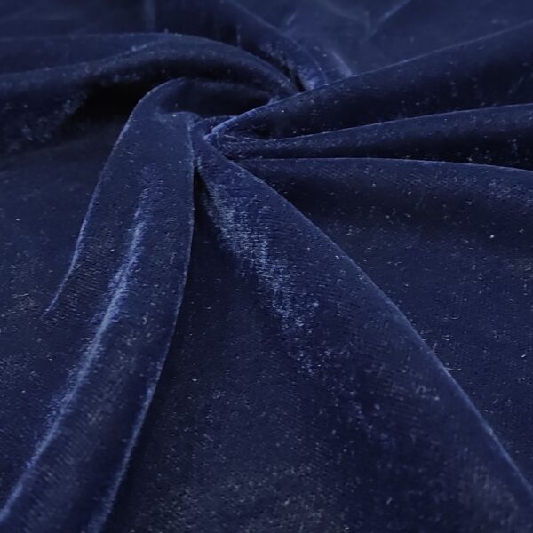 Navy Blue Plain Micro Velvet Fabric