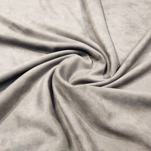 Metallic Grey Plain Suede Fabric (60 inches)