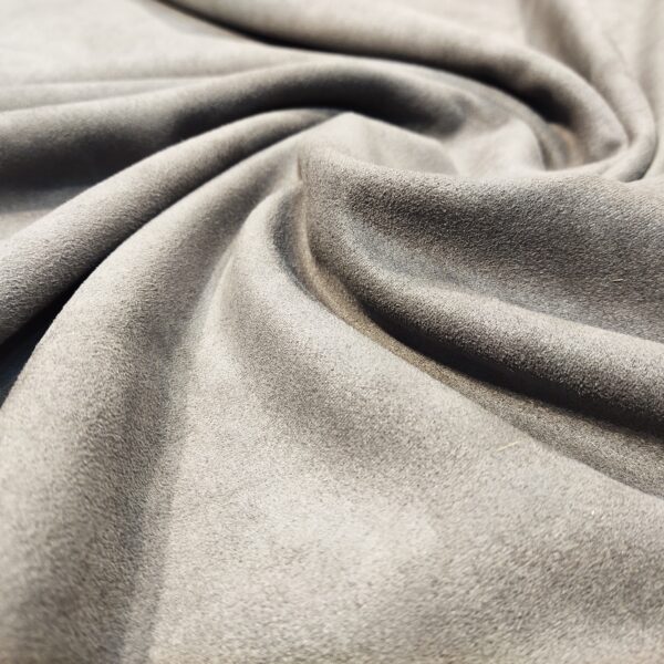 Metallic Grey Plain Suede Fabric (60 inches) - Image 6