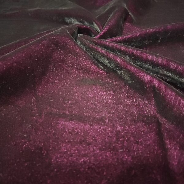 Boysenberry Dual Tone Plain Micro Velvet Fabric - Image 3