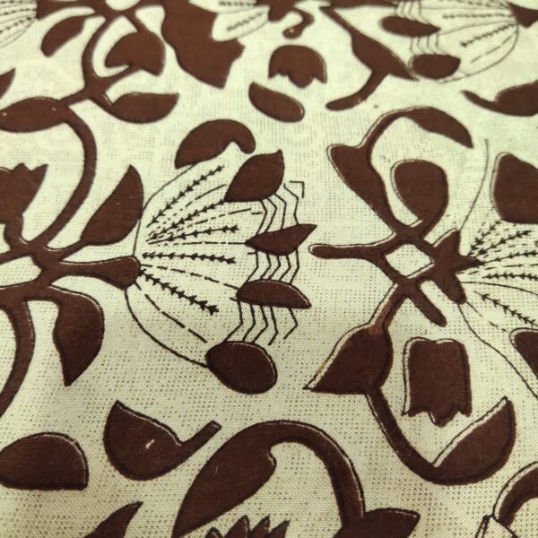 Beige And Brown Floral Printed Mix and Match - Rayon Fabric - Image 3