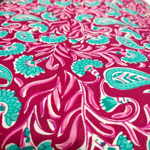 Pink And Green Sanganeri Print Mix And Match - Cotton Fabric - Image 3