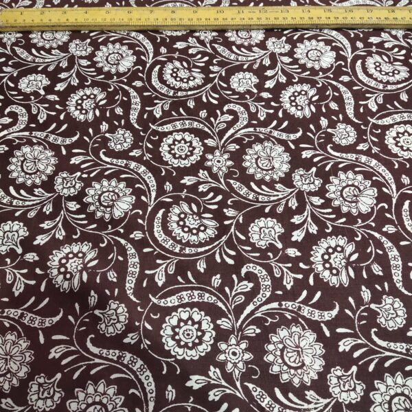 Brown And Cream Sanganeri Print Mix and Match - Cotton Fabric - Image 3